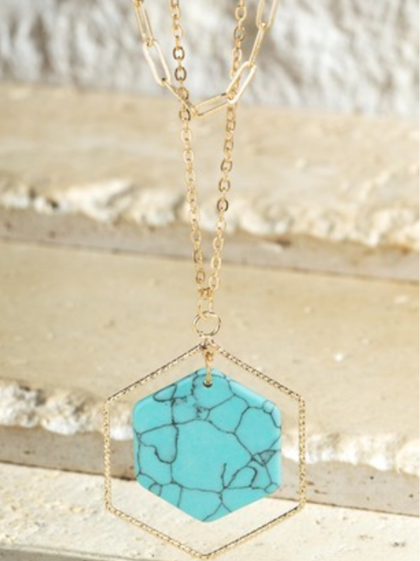 Layered Hexagon Necklace