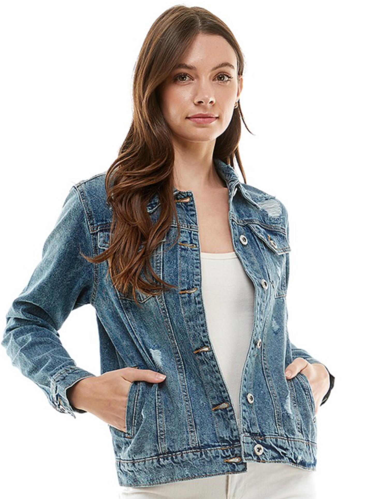 Denim Distressed Jacket