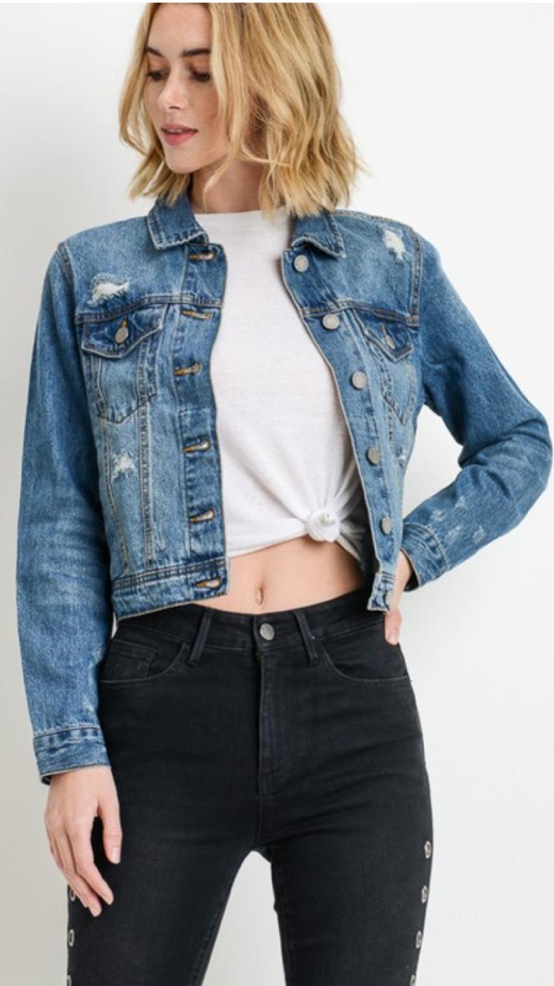 Cropped denim jacket