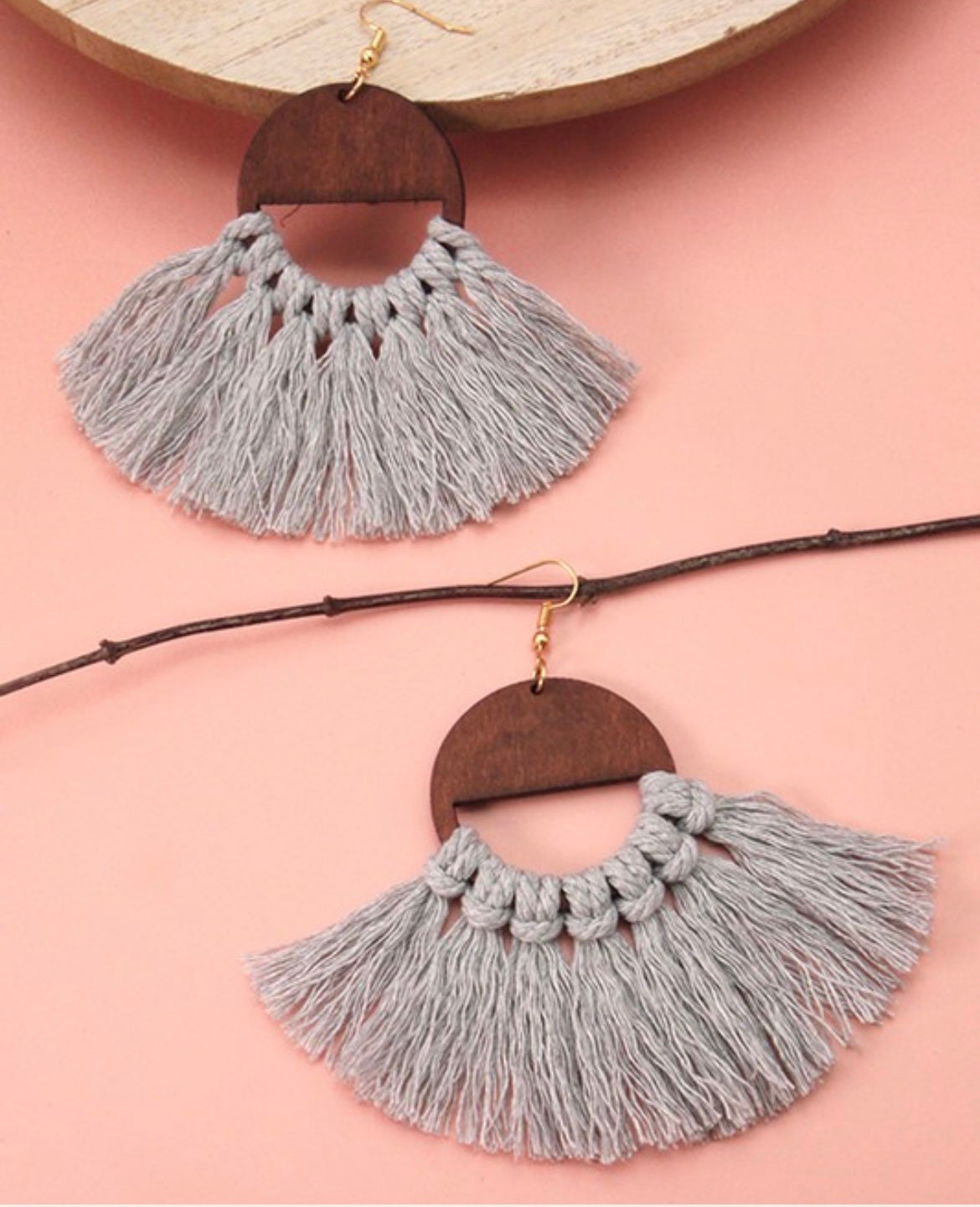 Woven tassel earrings