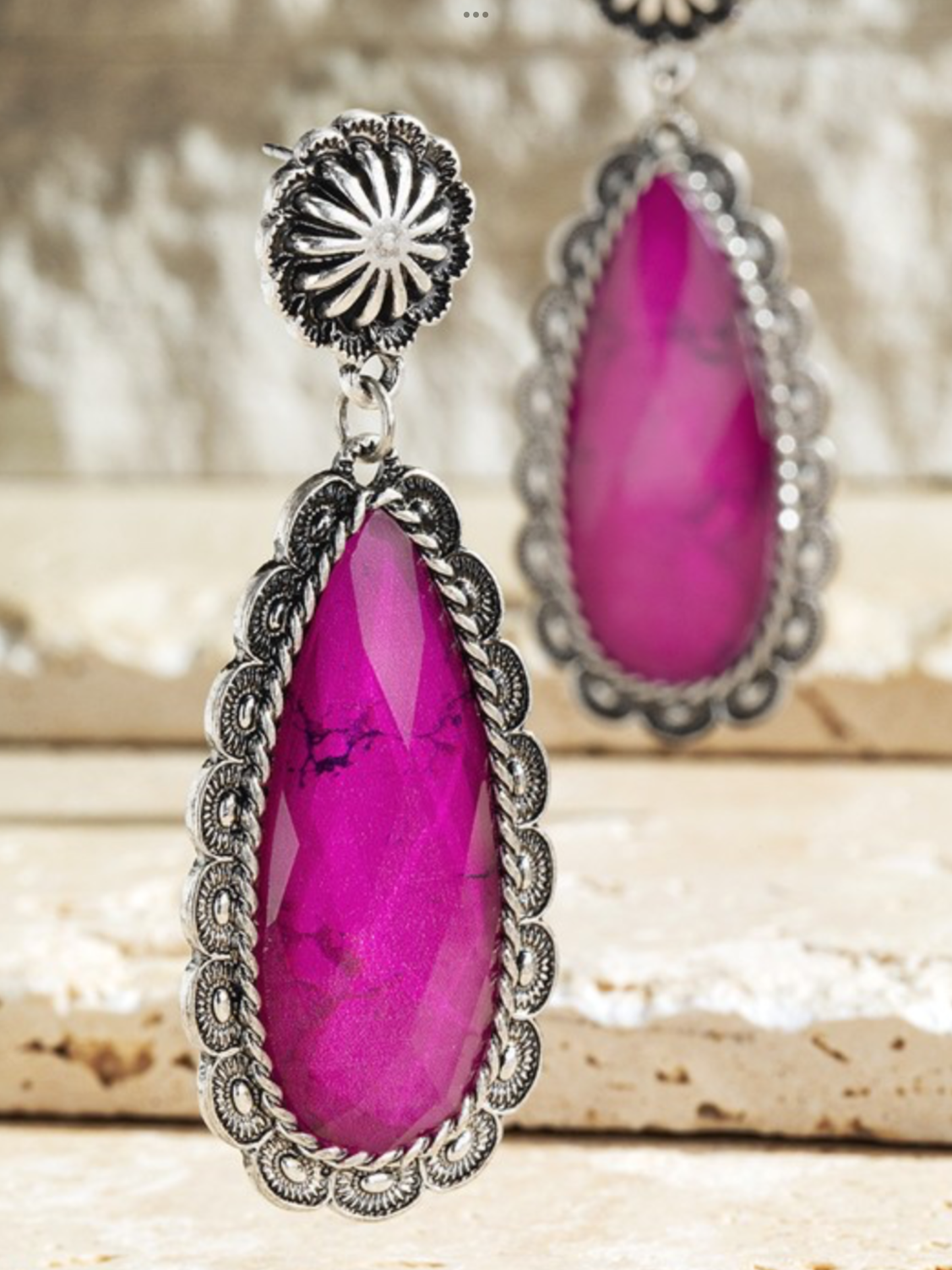 Stone Dangle Drop Earrings