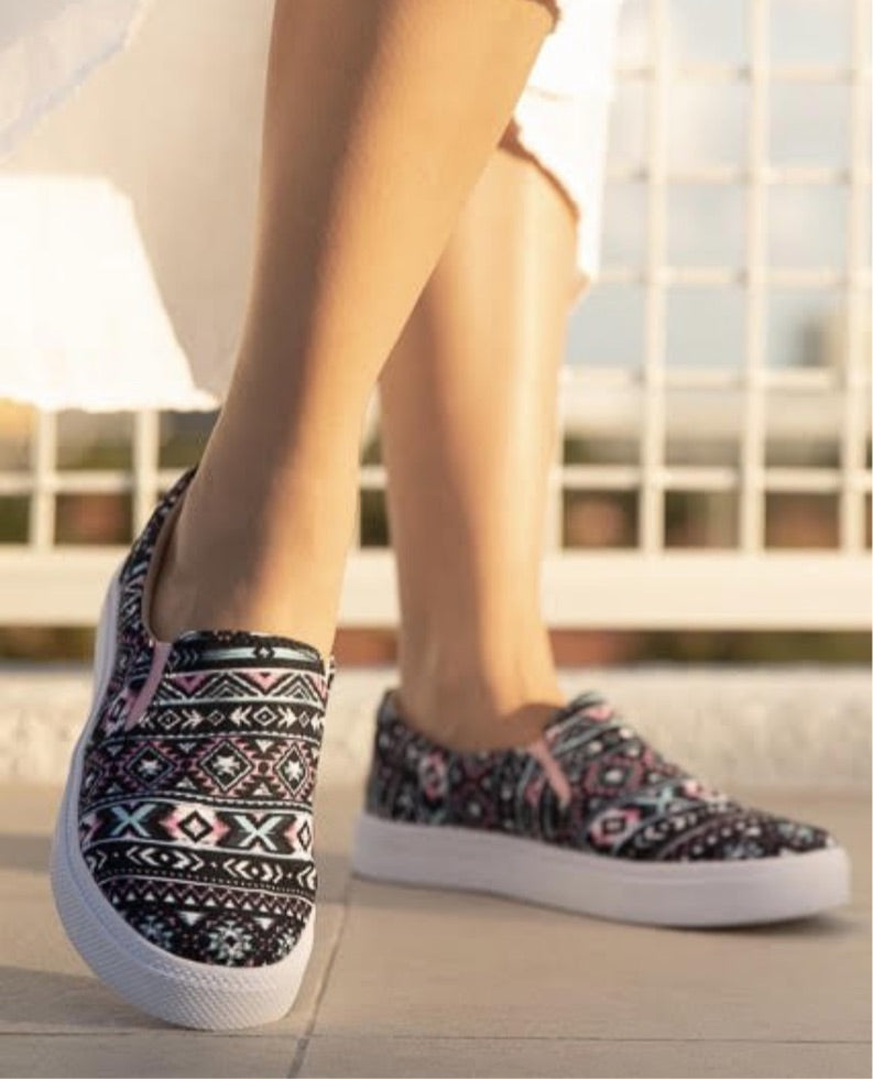 Aztec slip on sneakers