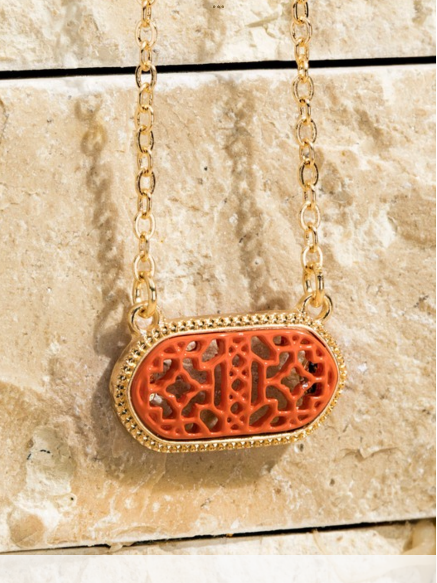 Charm Necklace in Rust