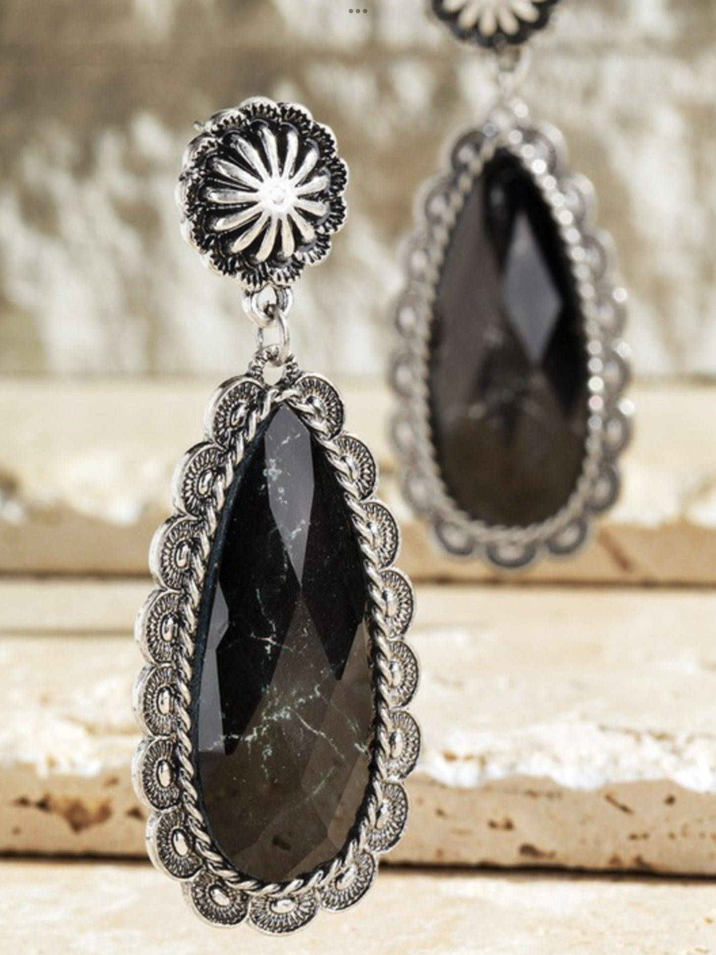 Stone Dangle Drop Earrings