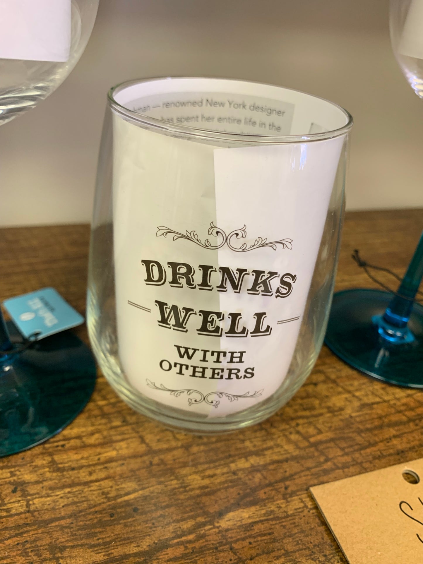 Glass stemless wine cups