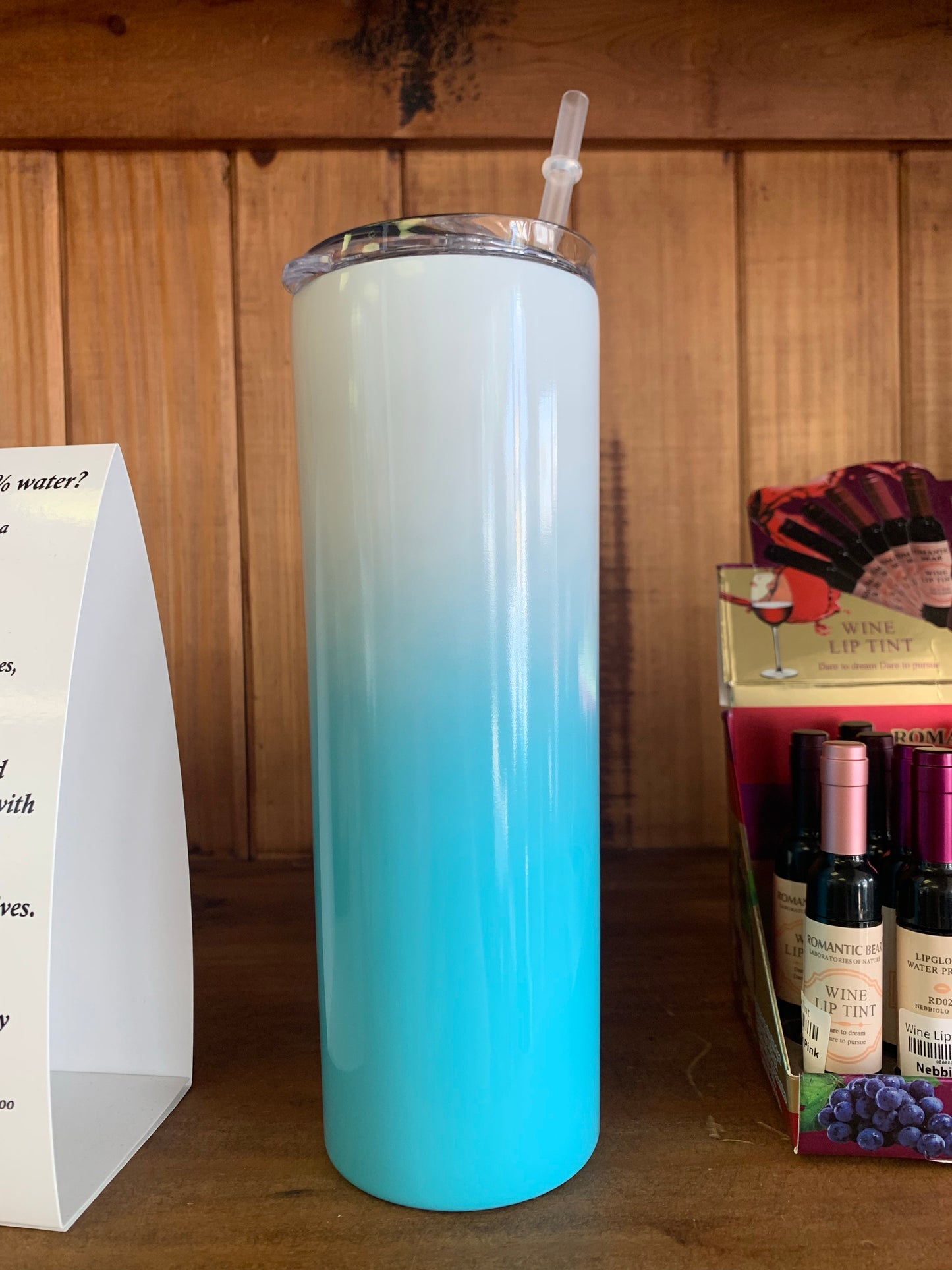 Tall Ombre cup with straw