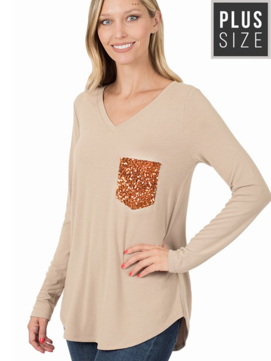 Sequin Pocket Top