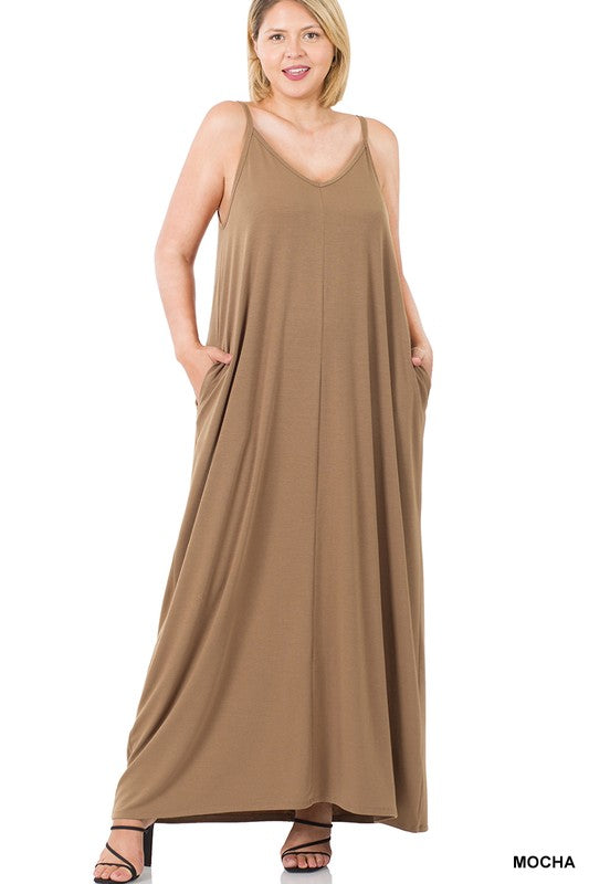PLUS Favorite MAXI DRESS WITH SIDE POCKETS  * Online