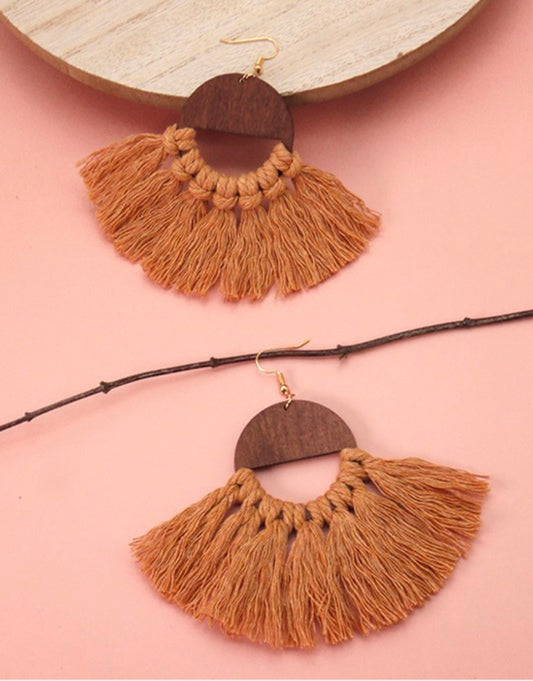 Woven tassel earrings