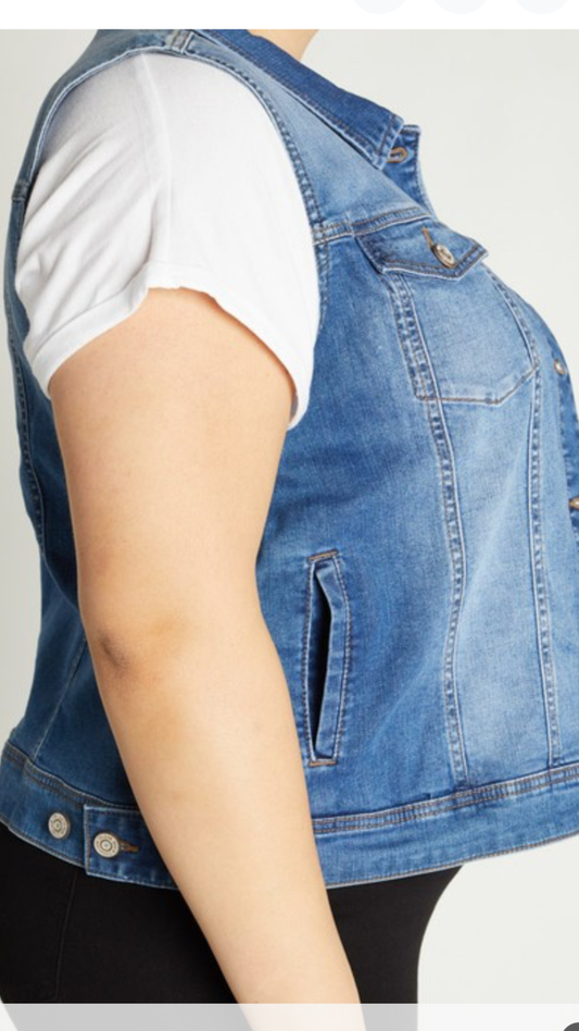 Plus size Denim Vest