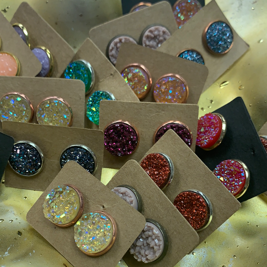 Druzy studs