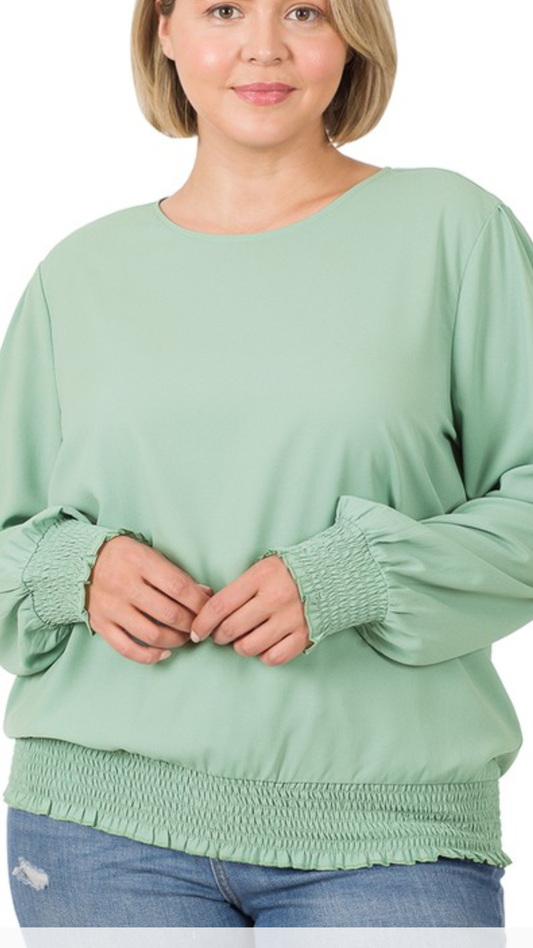 Light green top in Plus