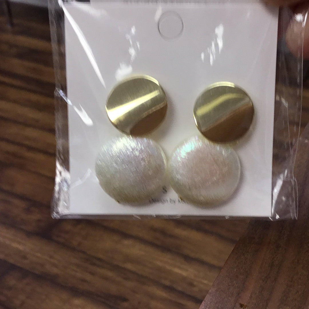Gold double circle Earings