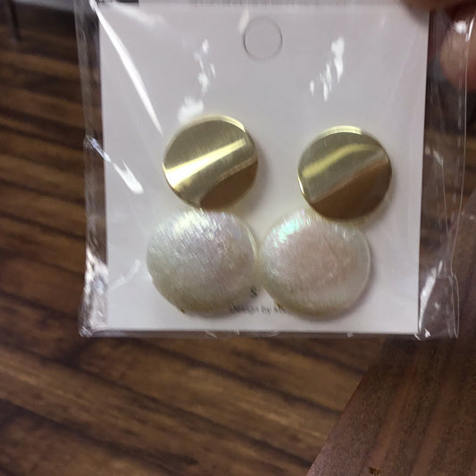 Gold double circle Earings