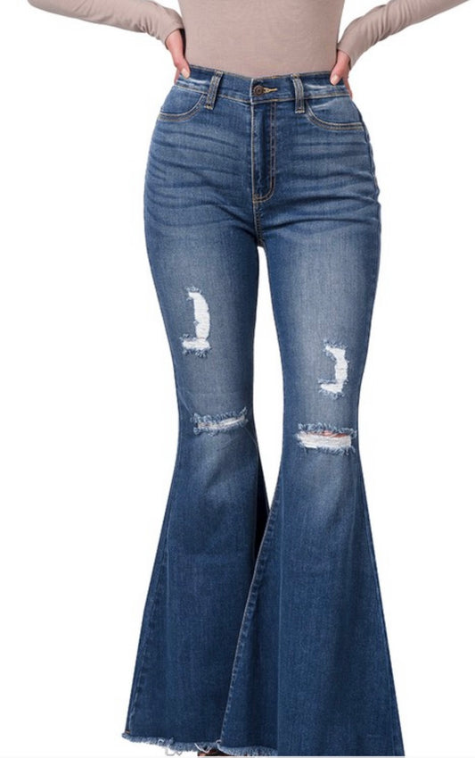 Gretchen Distressed Flare Jeans