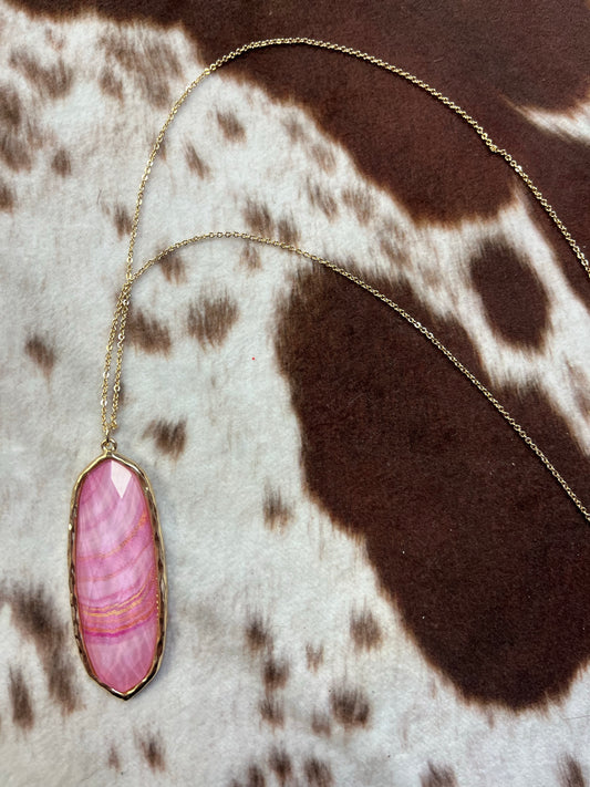Stone Pendant in Pink