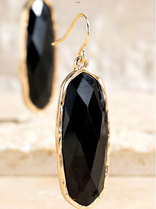 Black Oval Earrings