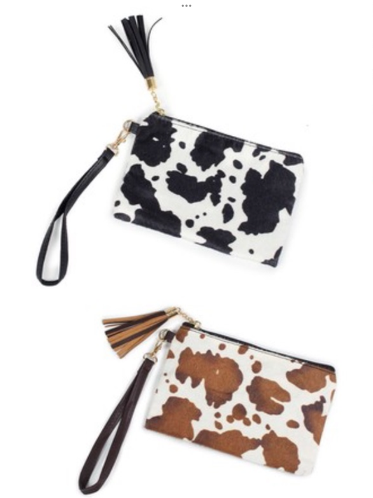 Cow Print Pouch Bag